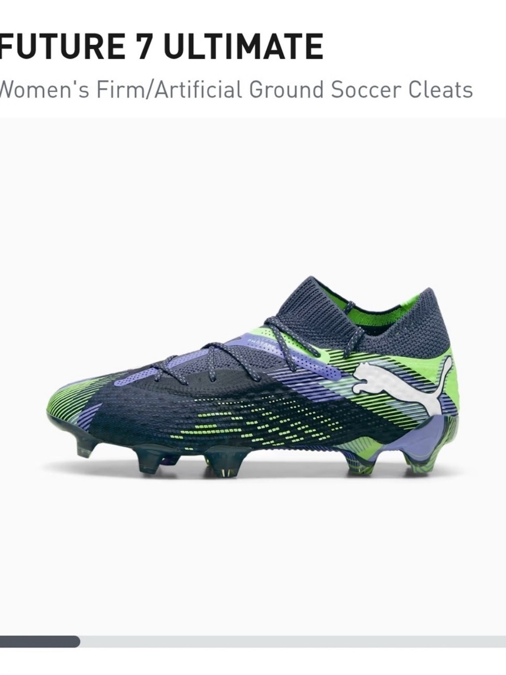 Puma Future 7 Ultimate Women's Soccer Cleats - Grey, Lime, Purple